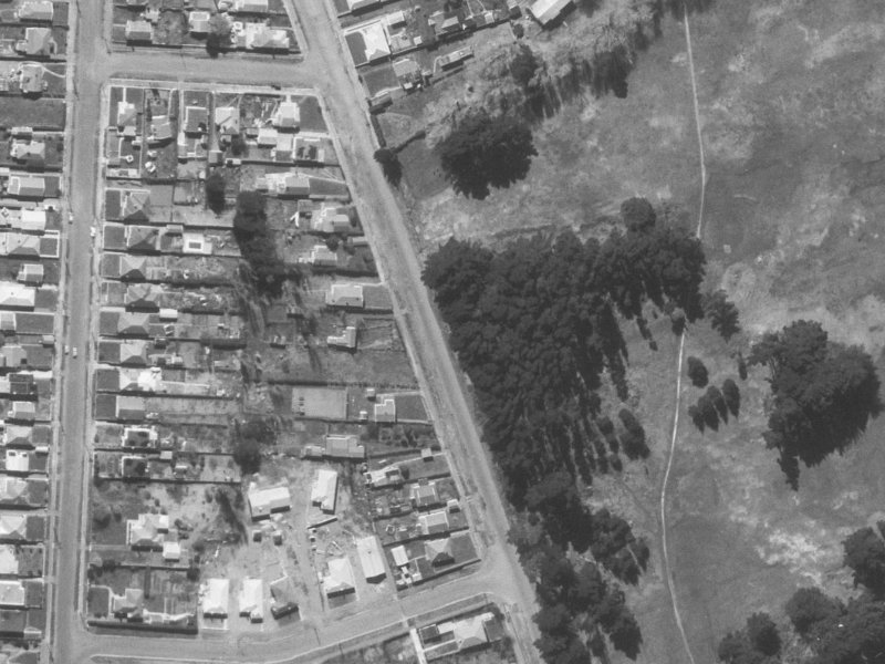 191-195 Keyes Road from the air, 1960-1964