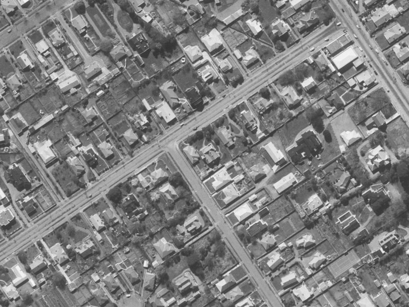 172 Blighs Road from the air, 1960-1964
