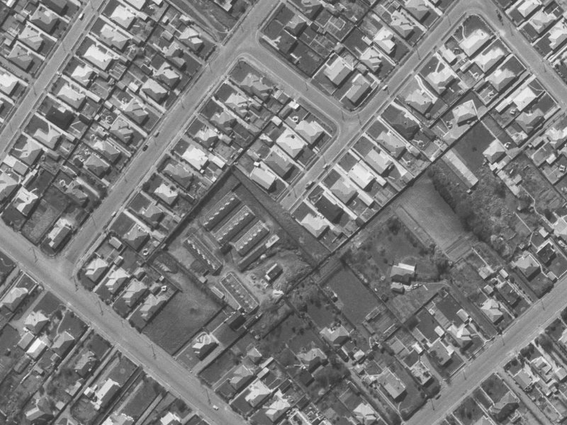 9A Hudson Street from the air, 1960-1964