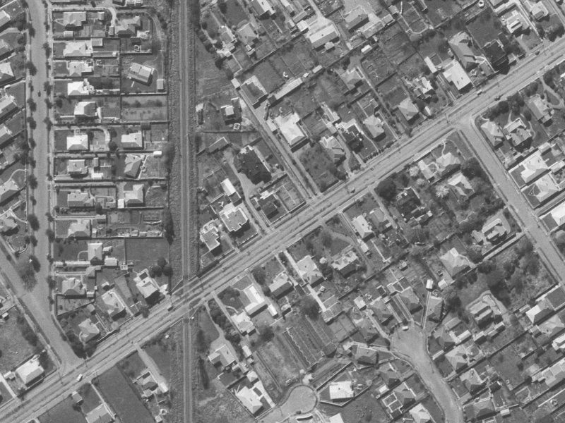 145 Blighs Road from the air, 1960-1964