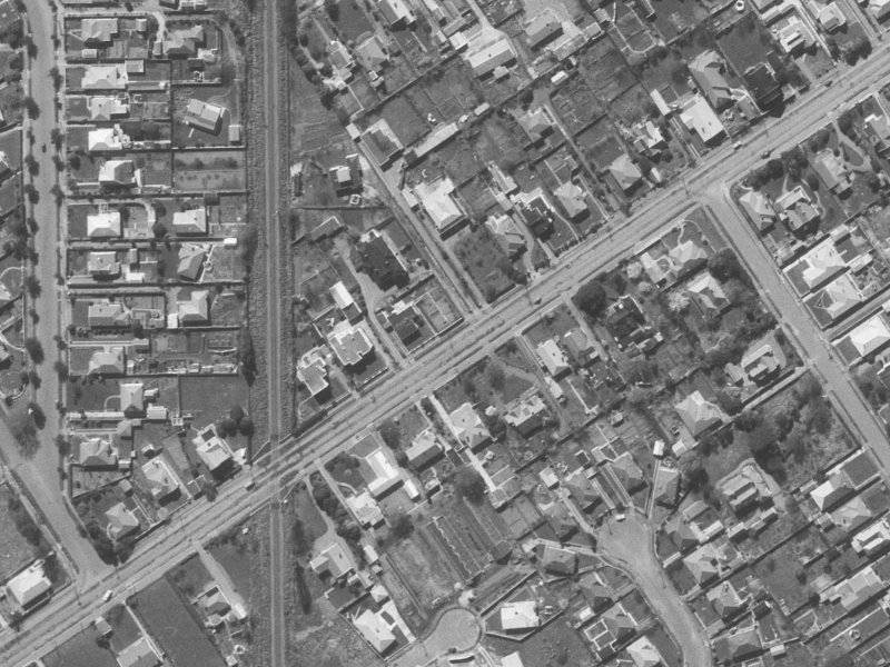 145A Blighs Road from the air, 1960-1964