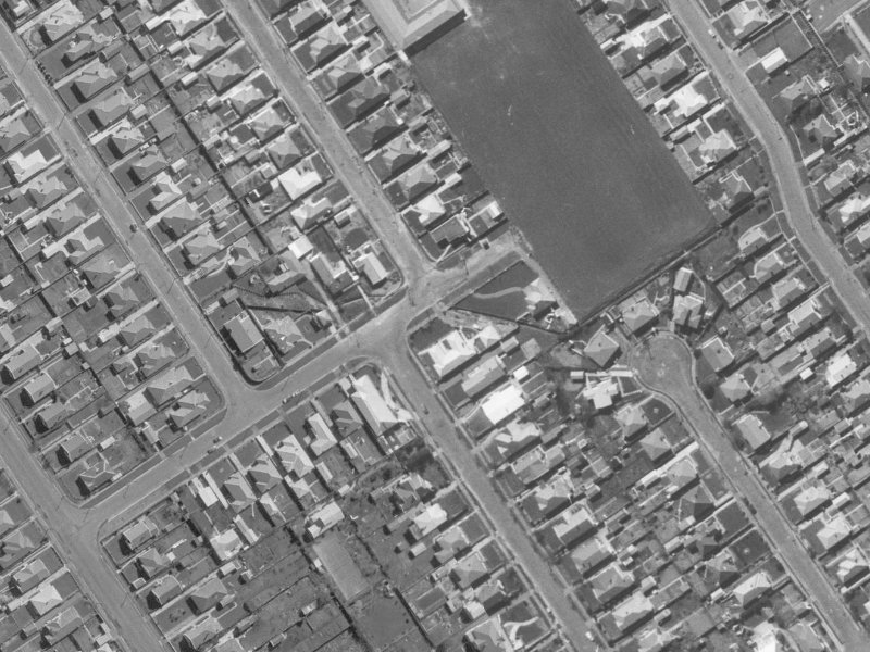 132 Francis Avenue from the air, 1960-1964