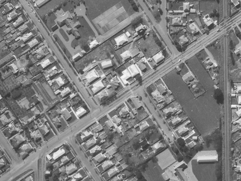 113 Blighs Road from the air, 1960-1964