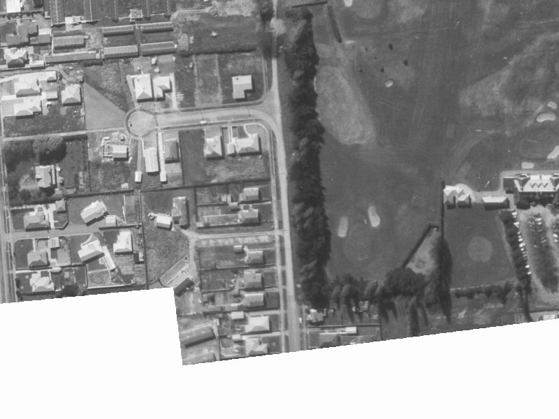 57 Golf Links Road from the air, 1960-1964