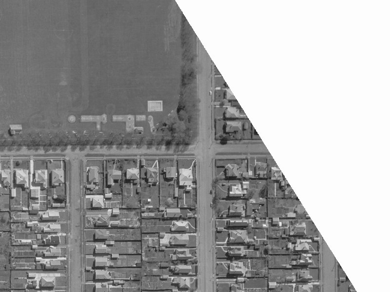 36-44 Edward Avenue from the air, 1960-1964
