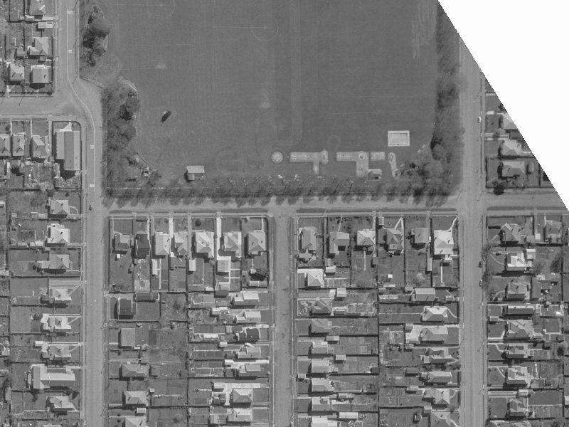 34-36 Allard Street from the air, 1960-1964