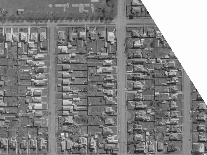 597/601 Barbadoes Street from the air, 1960-1964