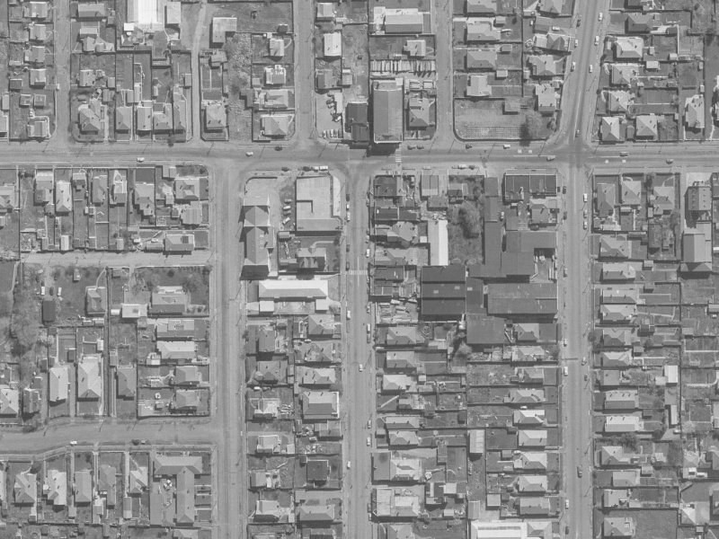 1066-1050 Colombo Street from the air, 1960-1964