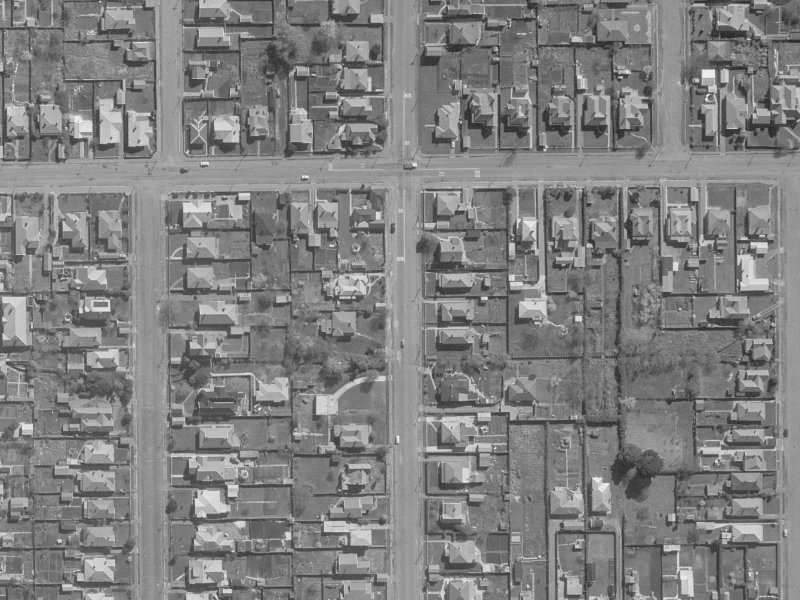 560 Madras Street from the air, 1960-1964