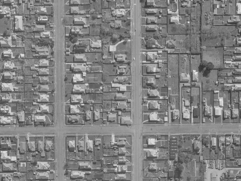 523 Madras Street from the air, 1960-1964