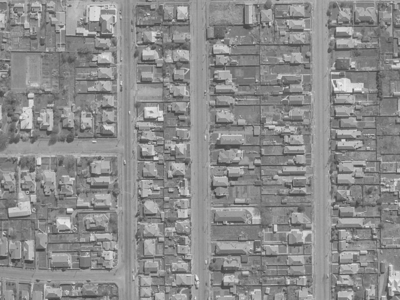 965-1025 Colombo Street from the air, 1960-1964
