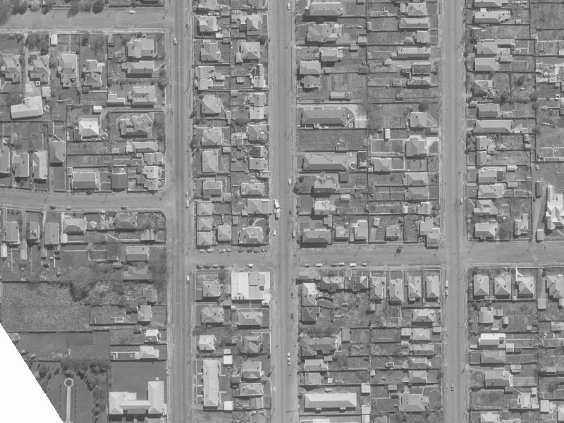970 Colombo Street from the air, 1960-1964