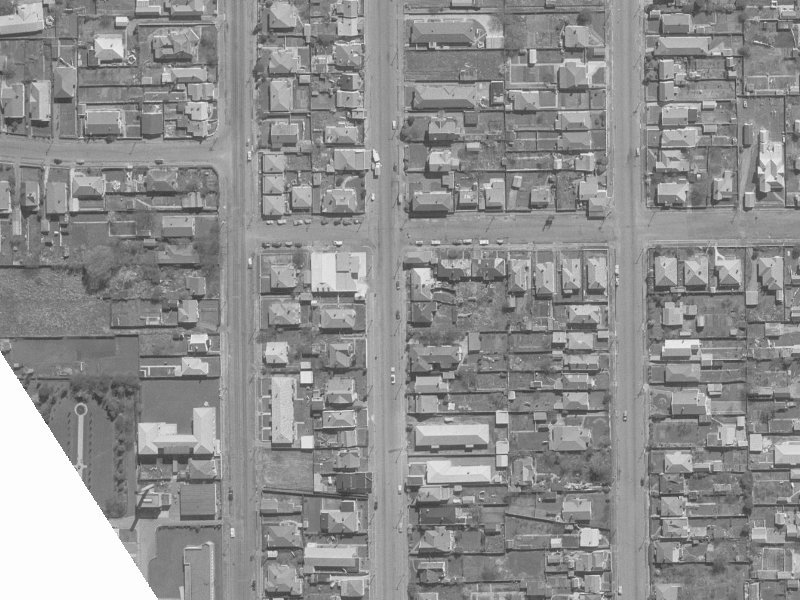 959 Colombo Street from the air, 1960-1964