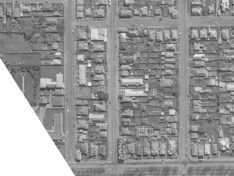 940 Colombo Street from the air, 1960-1964