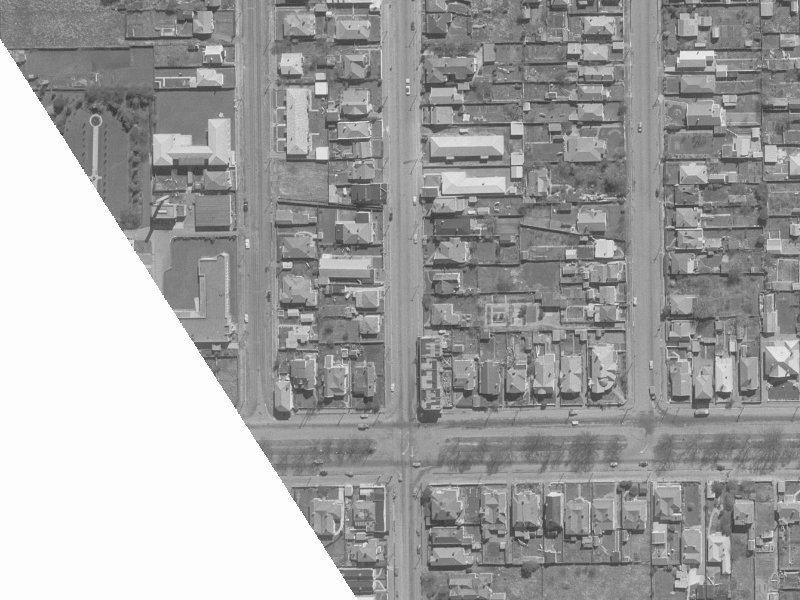 931 Colombo Street from the air, 1960-1964