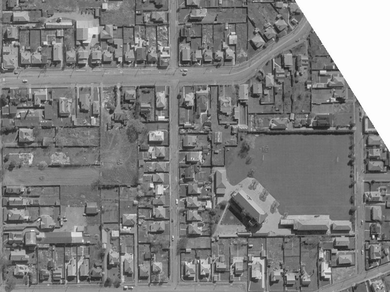 28B Perth Street from the air, 1960-1964