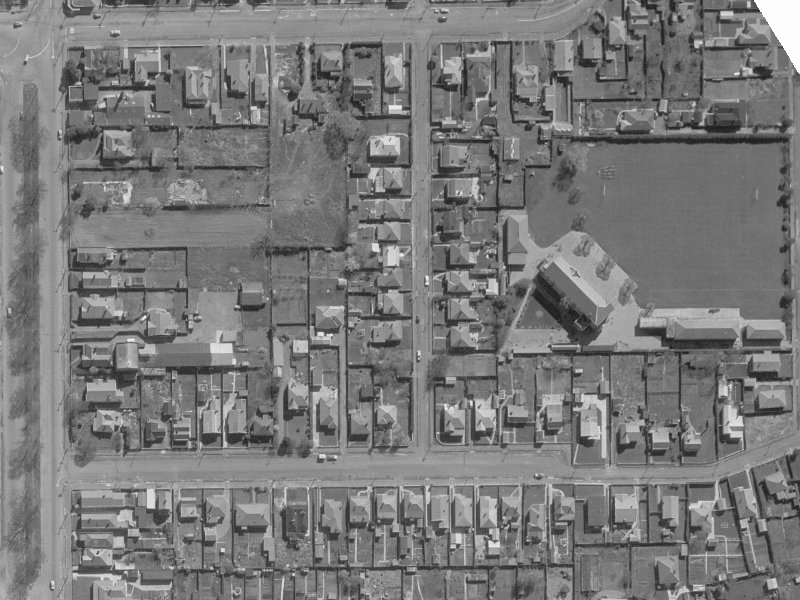 13 Perth Street from the air, 1960-1964