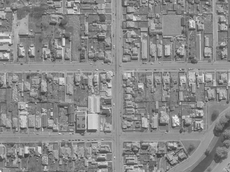 344 Madras Street from the air, 1960-1964