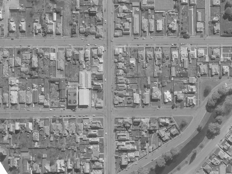 336 Madras Street from the air, 1960-1964