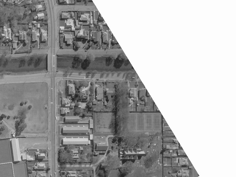 122 Avonside Drive from the air, 1960-1964