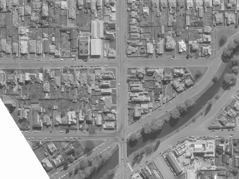 313 Madras Street from the air, 1960-1964