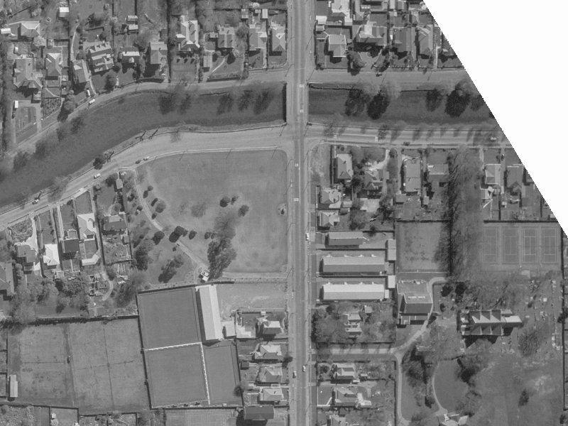 187-201 Stanmore Road from the air, 1960-1964