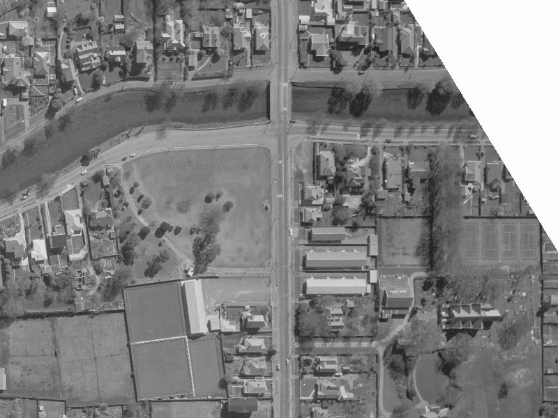 173-185 Stanmore Road from the air, 1960-1964