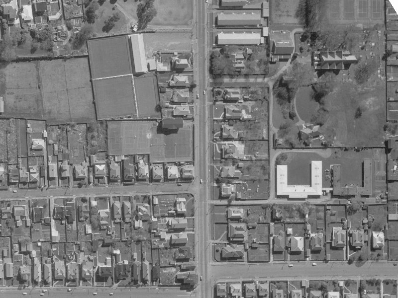 151E Stanmore Road from the air, 1960-1964