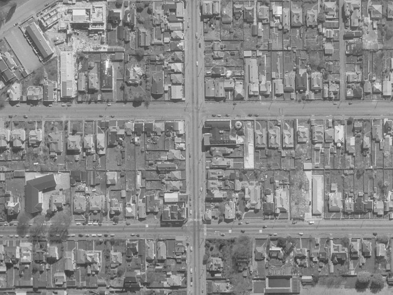 321-337 Barbadoes Street from the air, 1960-1964