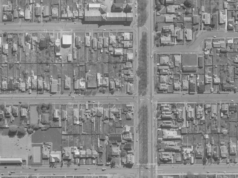 317 Armagh Street from the air, 1960-1964