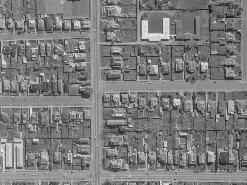 468 Armagh Street from the air, 1960-1964
