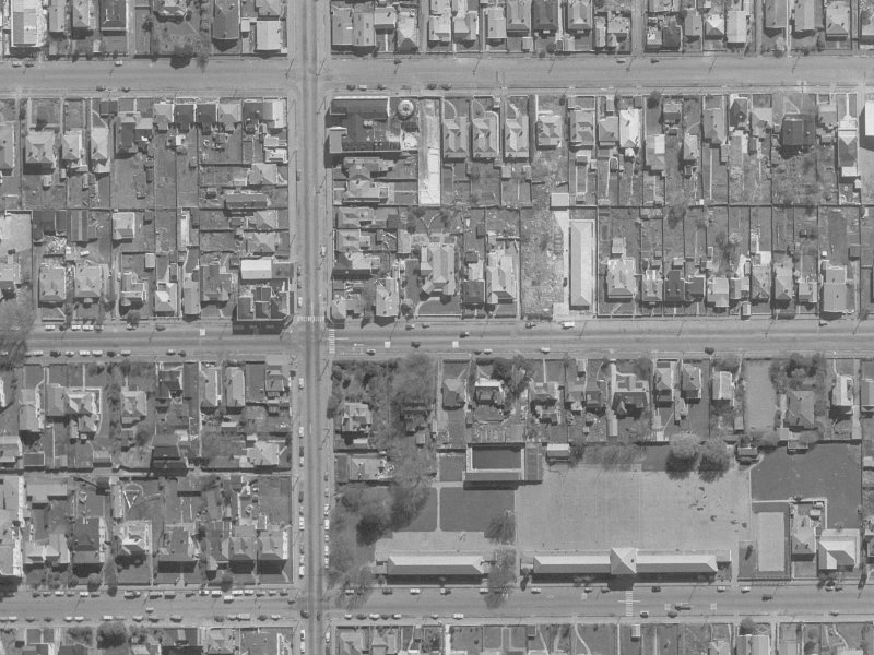 259 Armagh Street from the air, 1960-1964