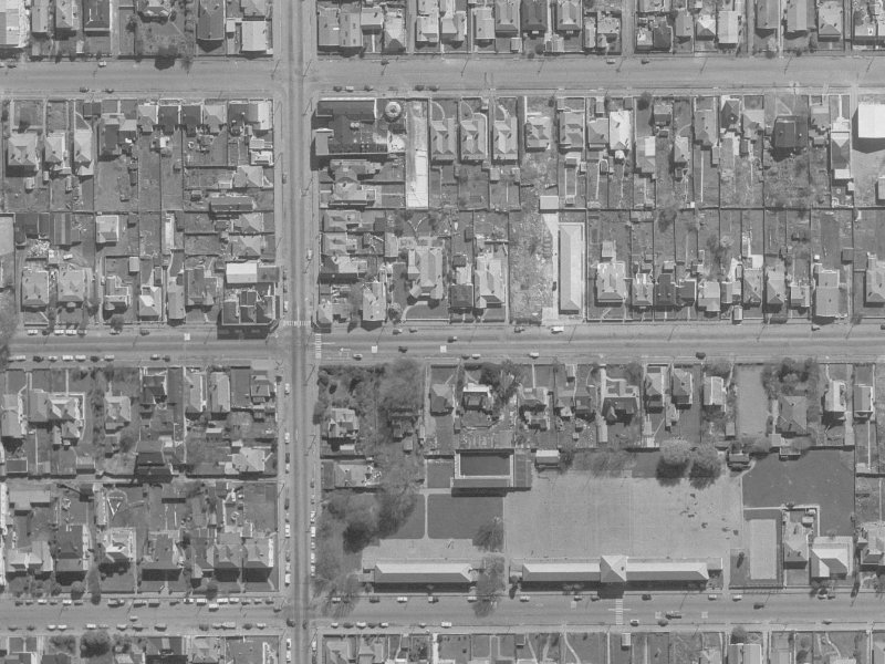 263 Armagh Street from the air, 1960-1964