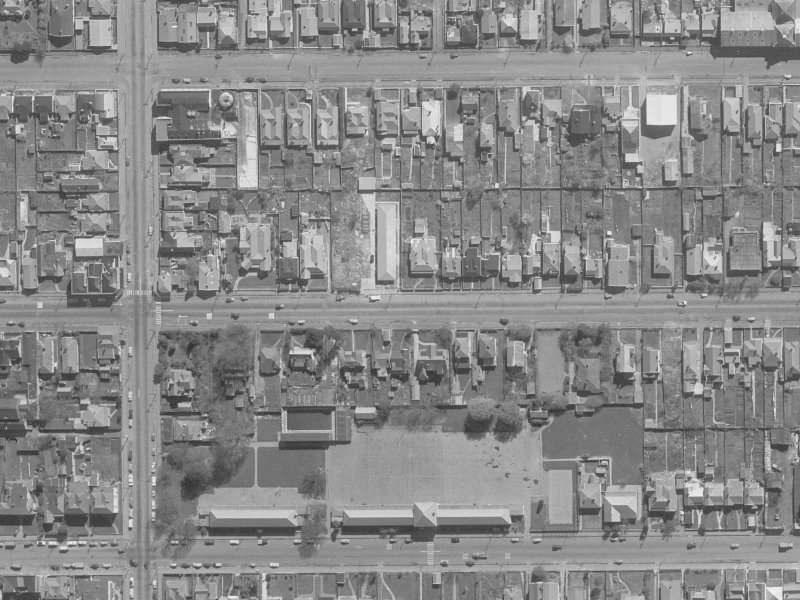 277 Armagh Street from the air, 1960-1964