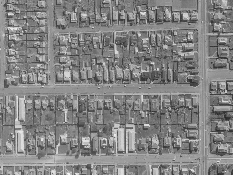 387 Armagh Street from the air, 1960-1964