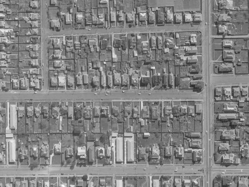 389 Armagh Street from the air, 1960-1964