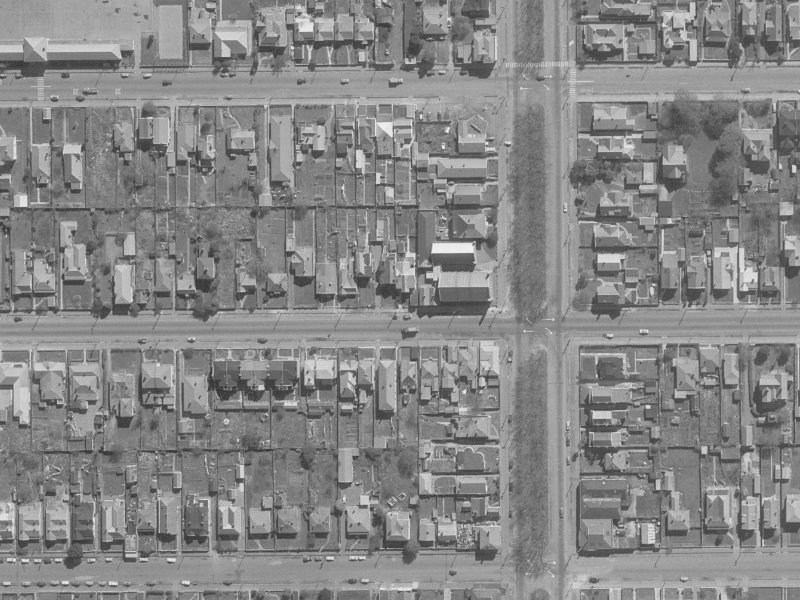275-277 Worcester Street from the air, 1960-1964
