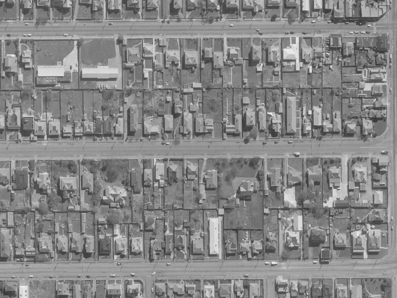 389A Hereford Street from the air, 1960-1964