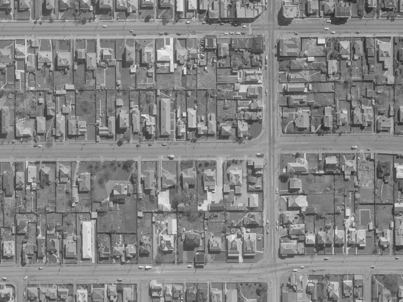415-417 Hereford Street from the air, 1960-1964