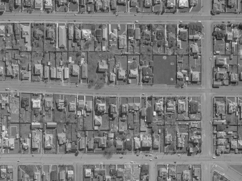 488-490 Hereford Street from the air, 1960-1964