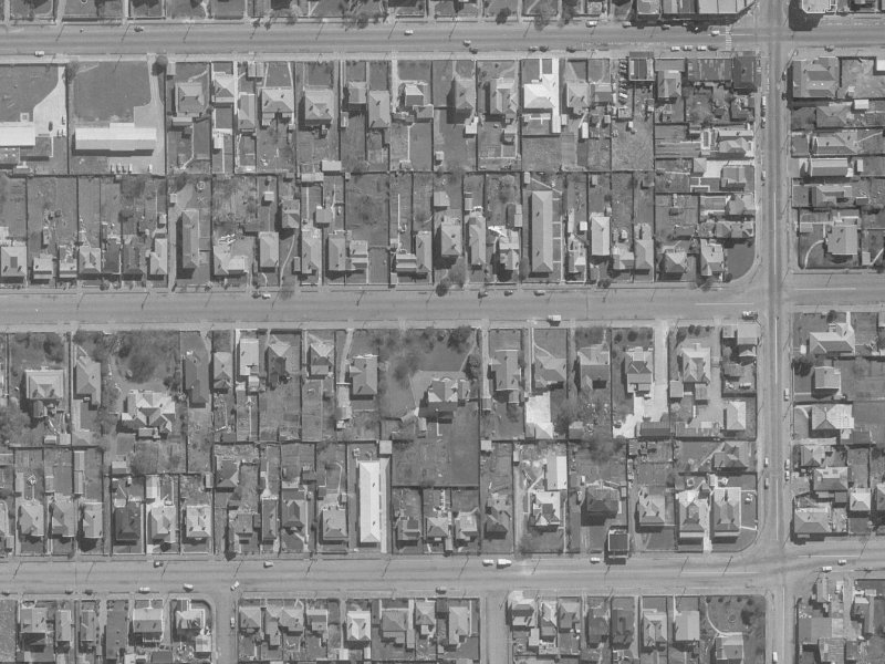 404 Hereford Street from the air, 1960-1964