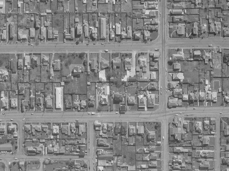 421 Cashel Street from the air, 1960-1964