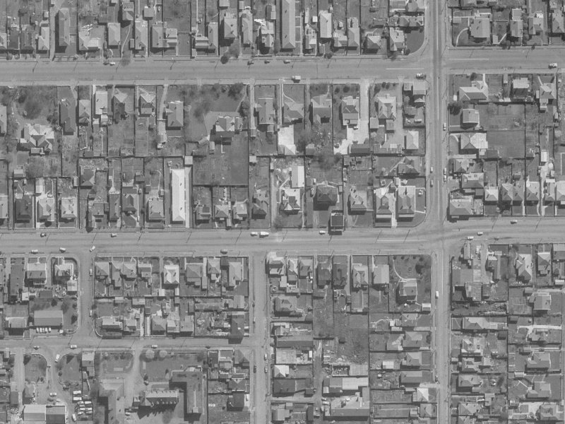 419 Cashel Street from the air, 1960-1964