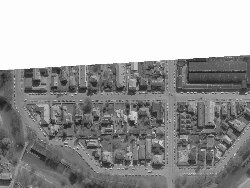 32-36 Cashel Street from the air, 1960-1964
