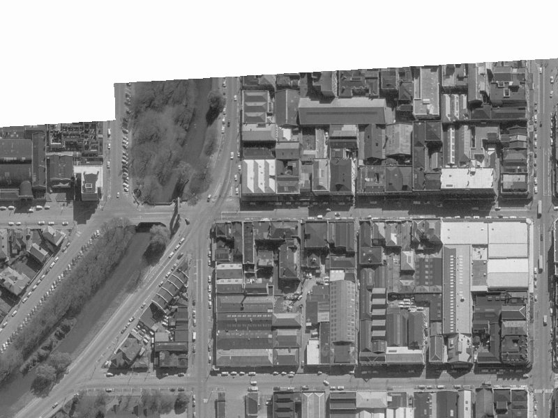 88 Cashel Street from the air, 1960-1964