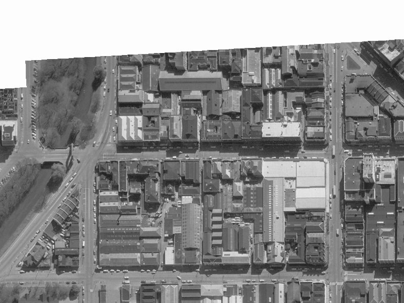 97 Cashel Street from the air, 1960-1964