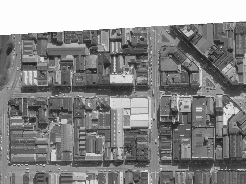 115 Cashel Street from the air, 1960-1964