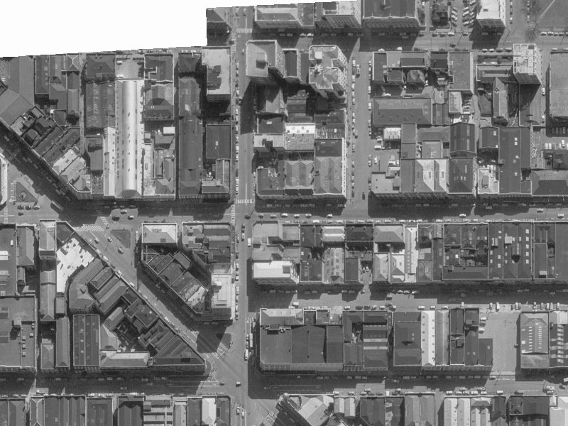 174–206 Cashel Street from the air, 1960-1964