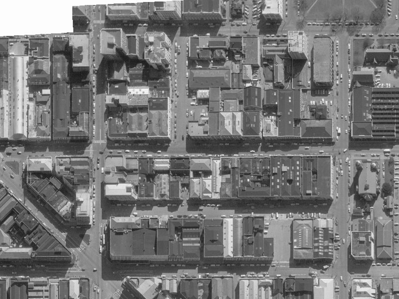 195 Cashel Street from the air, 1960-1964