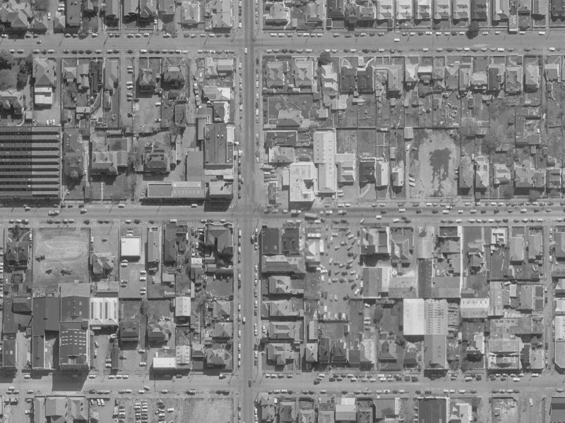 267 Cashel Street from the air, 1960-1964